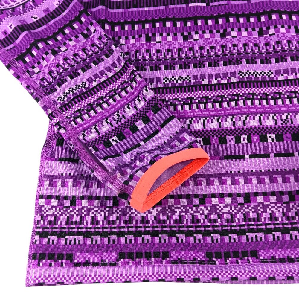 NIKE PRO-Dri-Fit Girl's Long Sleeve Side Neck 1/4 Zip Top-SIZE SMALL-Purple-Kids - Picture 10 of 14